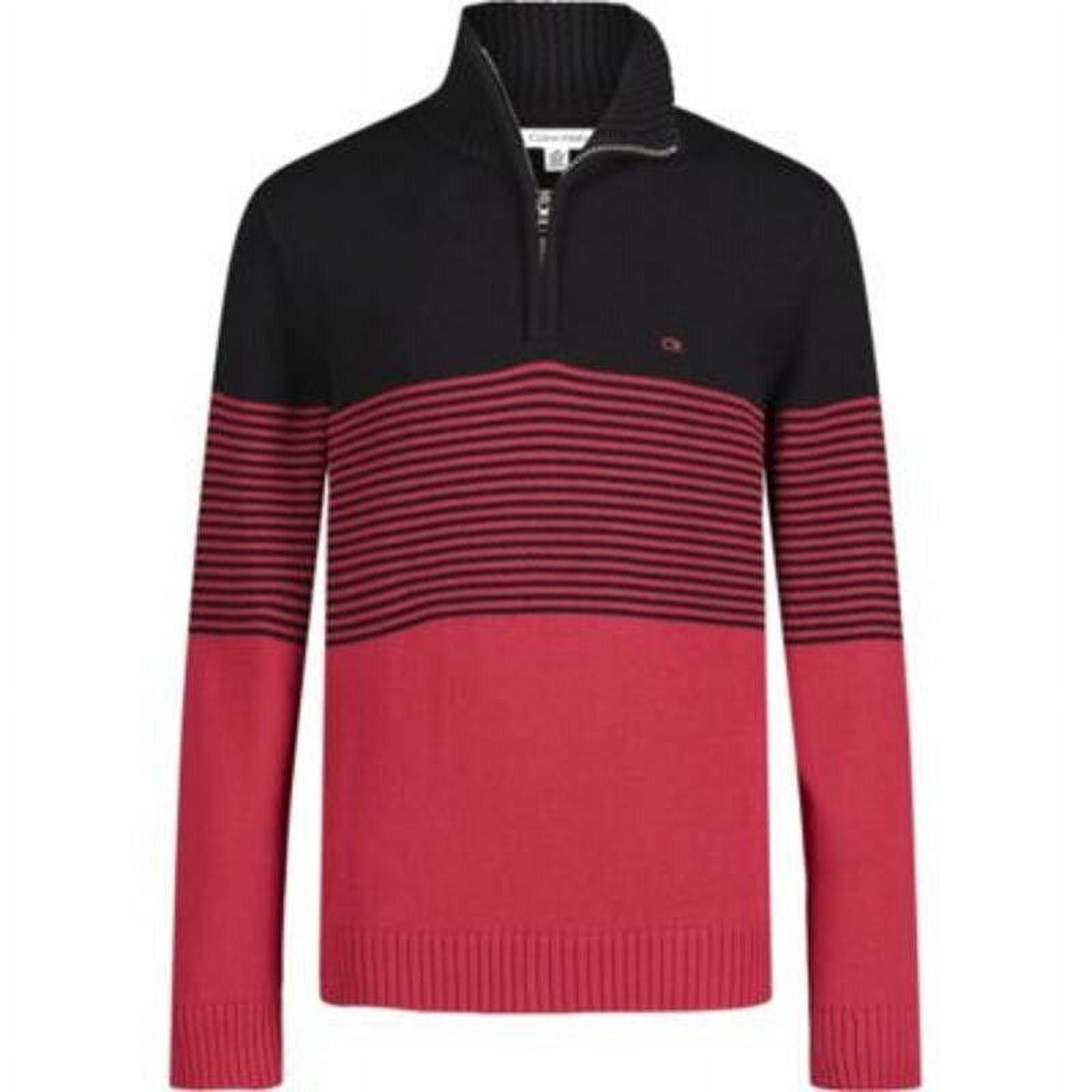 Calvin Klein Big Boys' Tri-Block 1/4 Zip Sweater