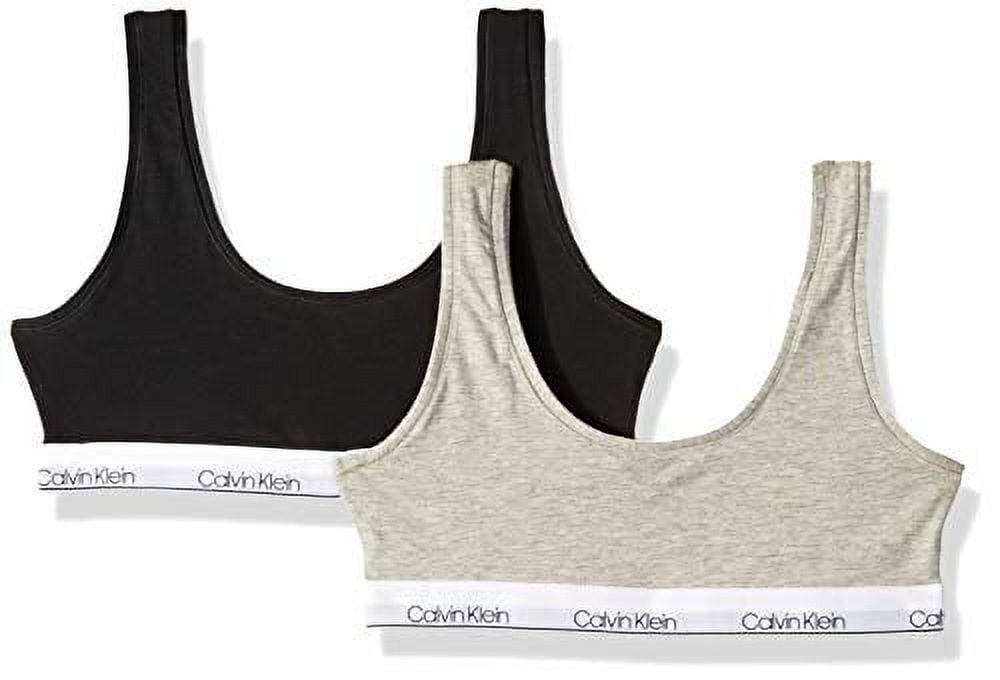  Calvin Klein Girls Seamless Bralette 3 Pack, Heather Grey/Black/White,  M: Clothing, Shoes & Jewelry