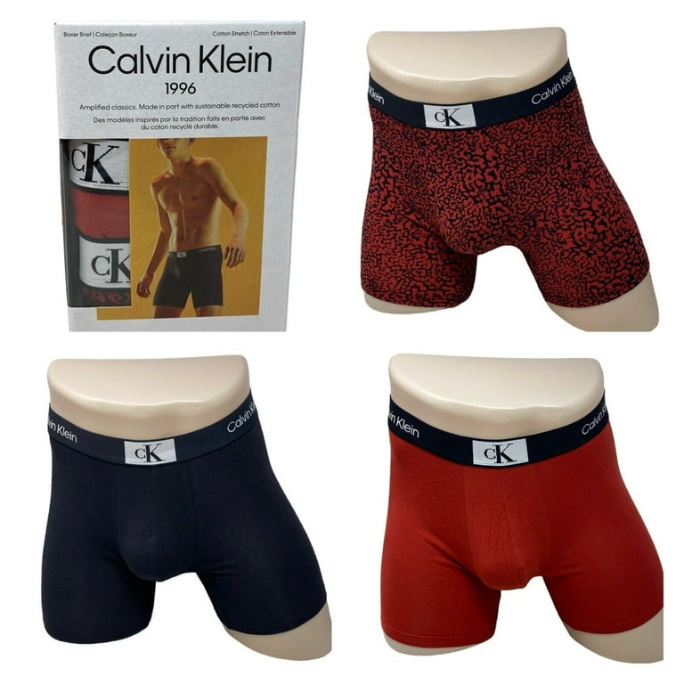 Calvin Klein Boxer Brief Pack Underwear Cotton Stretch Black Red