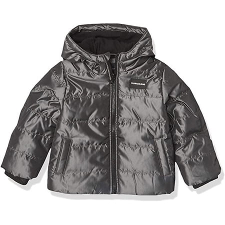 Calvin Klein Boys' Eclipse Bubble Jacket, Dark Grey 4T