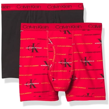 Calvin Klein Boys Kids Modern Cotton Assorted Boxer Briefs Underwear, Multipack Large Black/Red