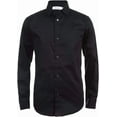 thumbnail image 1 of Calvin Klein Boys' Long Sleeve Sateen Dress Shirt, Style with Buttoned Cuffs & Shirttail Hem 20 Black, 1 of 6