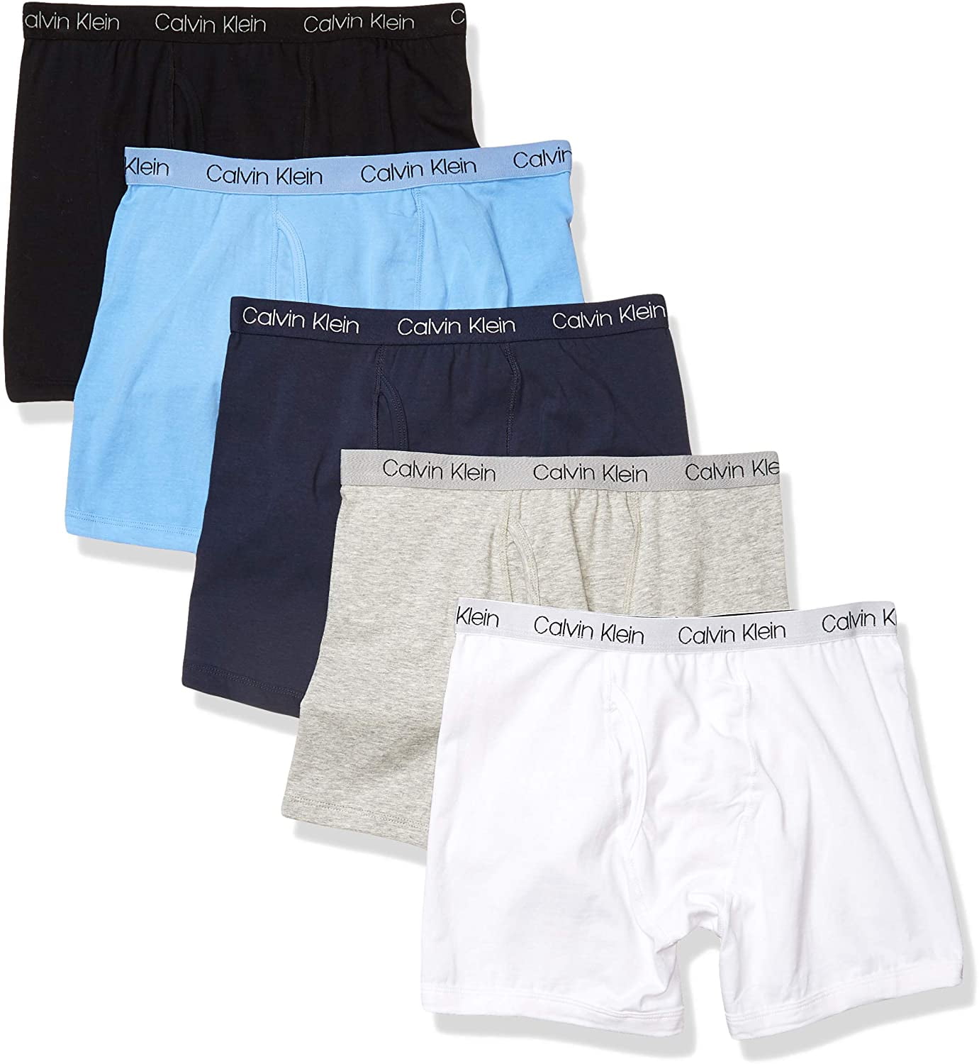 Calvin Klein Boys' Modern Cotton Assorted Boxer Briefs, Blue, Size Medium 