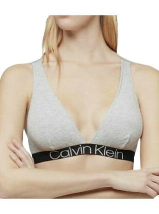 Calvin Klein Womens Metallic Unlined Bralette Silver XS 