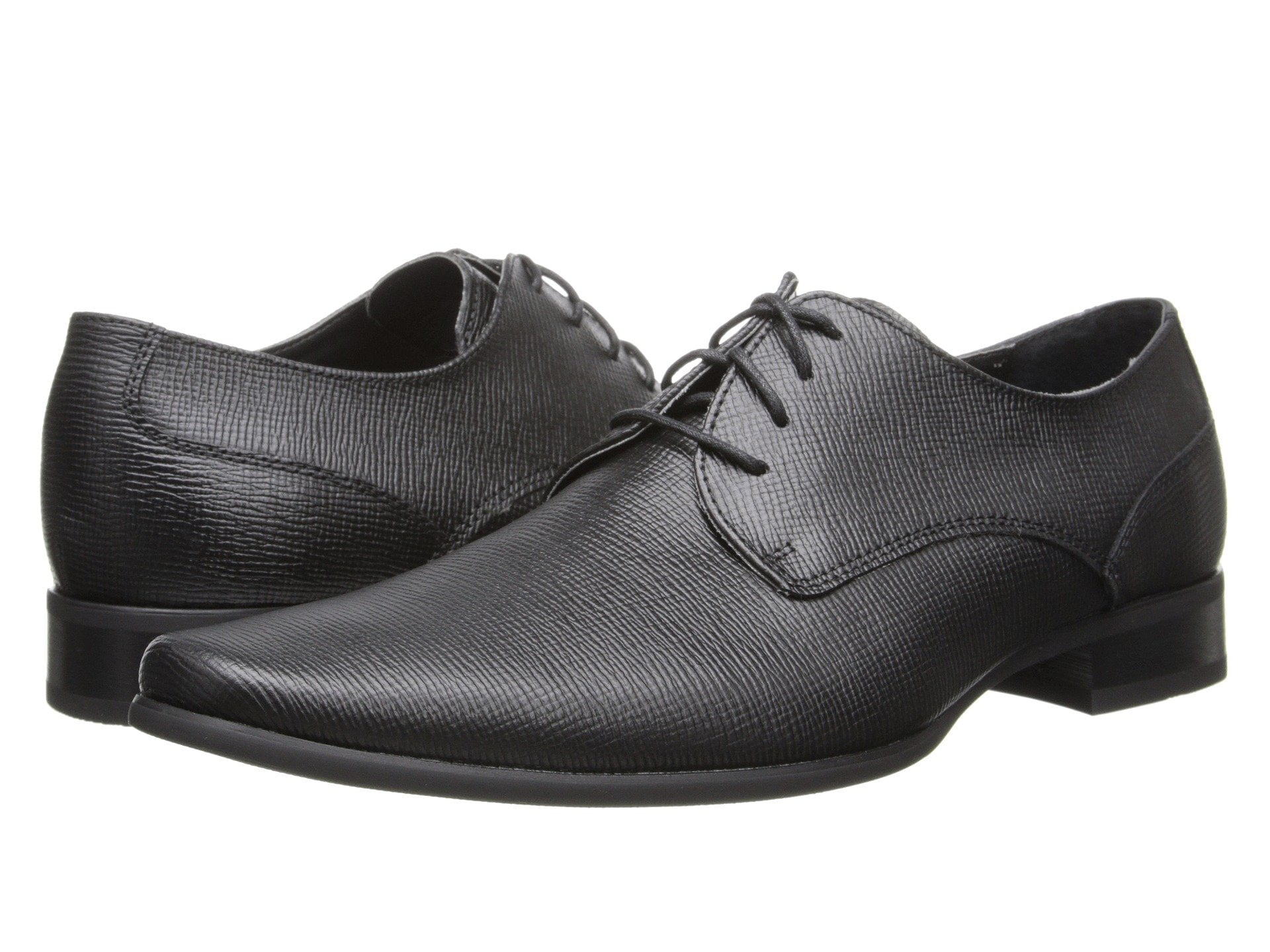 Calvin Klein Men's Brodie EPI Leather Oxford Lace up Shoe Size 12 US BLACK