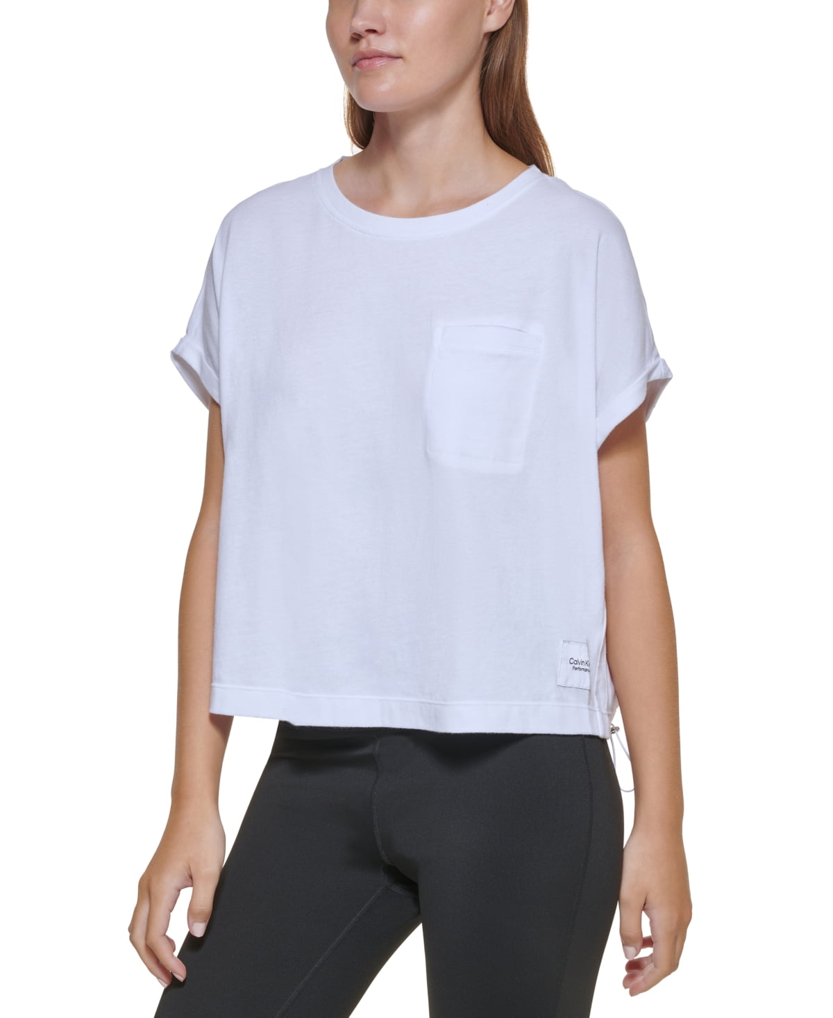 Calvin Klein Bungee-Hem Pocket Cotton T-Shi White S