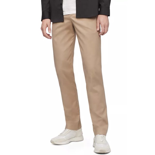 Calvin Klein CANTUCCI TAN Men's SlimFit Modern Stretch Chino Pants, US