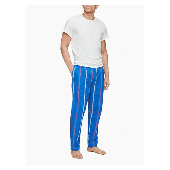 Calvin Klein CK One Printed Striped Sleep Pants, kettle blue, Medium