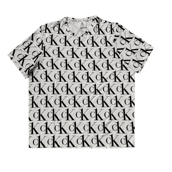 Calvin Klein CK one Men's Crewneck all over CK Logo, Modal Shirt, White XL