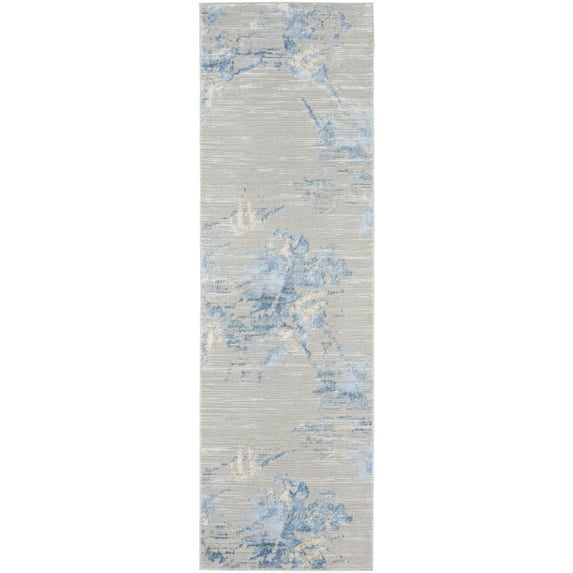 Calvin Klein CK005 Enchanting Area Rug, 2'3" x 7'3", Grey Sky, Runner