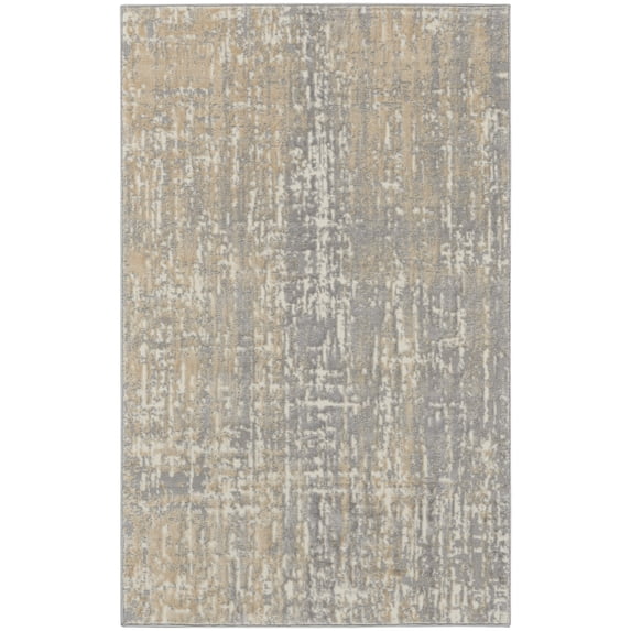 Calvin Klein CK005 Enchanting Area Rug, 3'2" x 5', Grey Beige, Rectangle