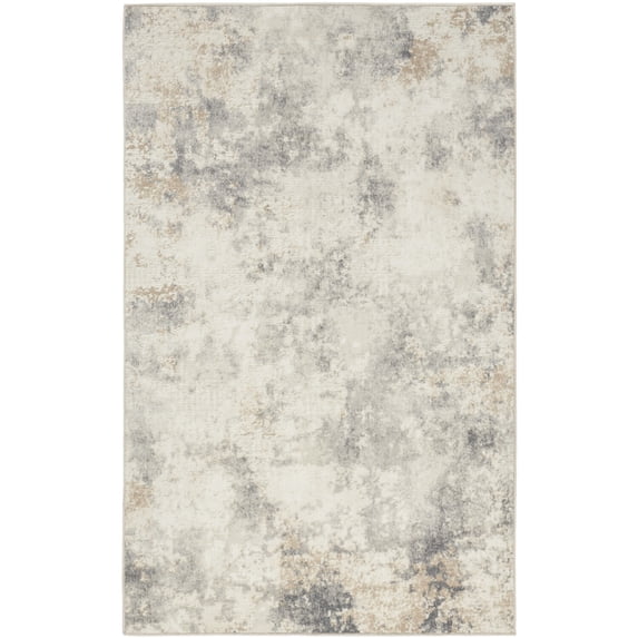 Calvin Klein CK005 Enchanting Area Rug, 3'2" x 5', Ivory Grey, Rectangle