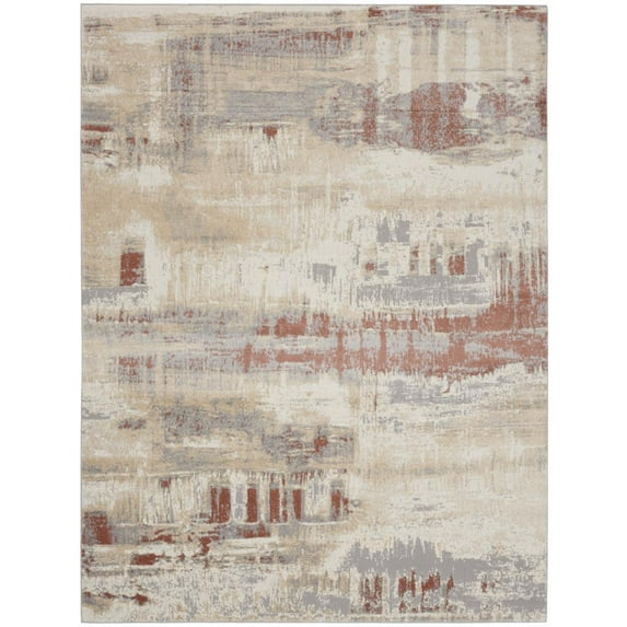 Calvin Klein CK005 Enchanting Area Rug, 8' x 10', Grey Rust, Rectangle
