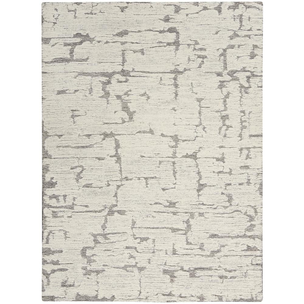 Handmade Gray Abstract Wool Rectangular Area Rug 5'3" x 7'3"