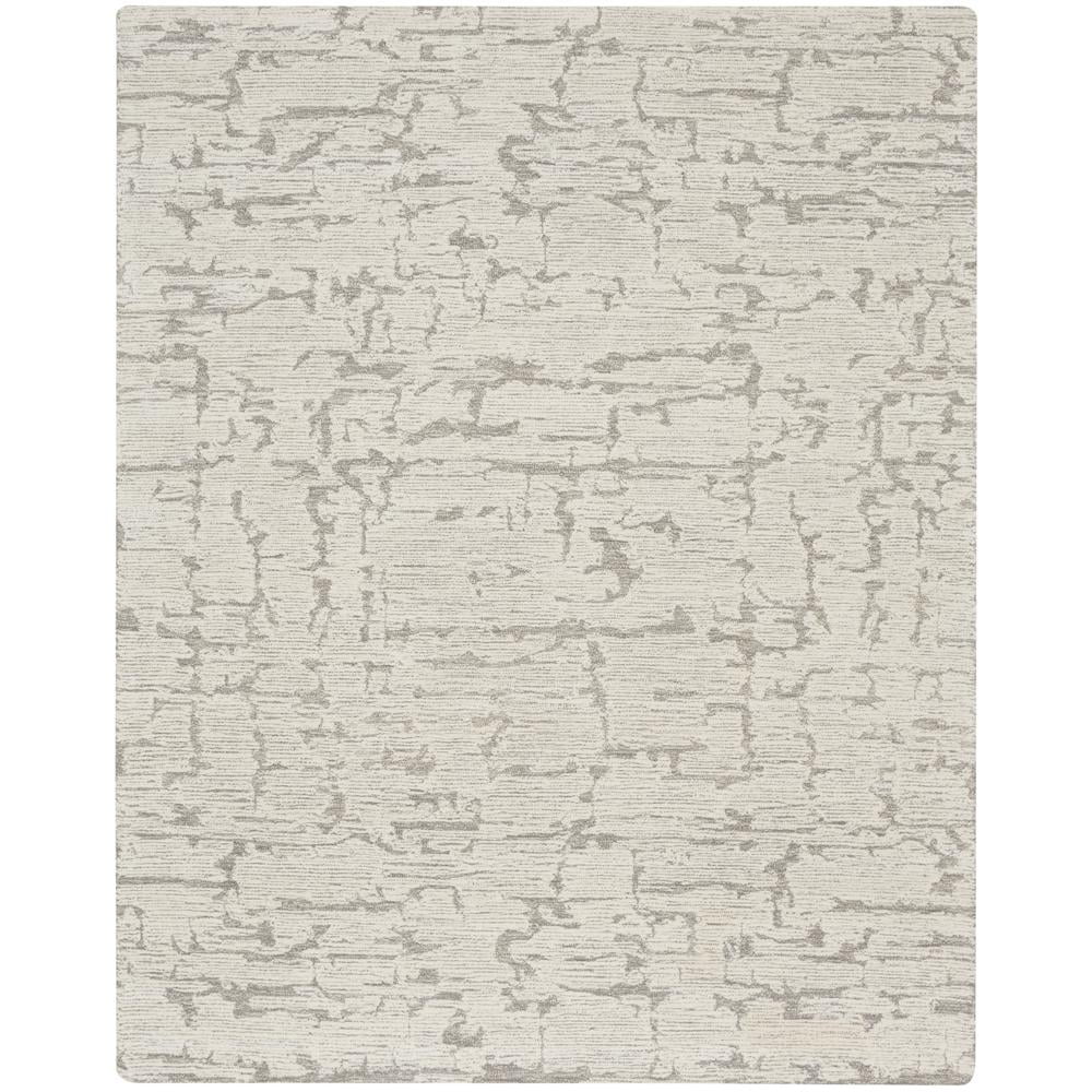 Gray Abstract Handmade Wool Tufted Area Rug 7'9" x 9'9"