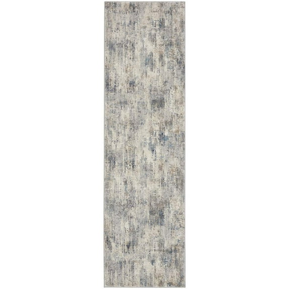 Calvin Klein CK022 Infinity 2'2" x 7'6" Ivory Grey Blue Modern Indoor Rug