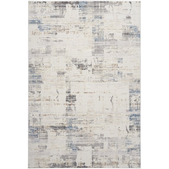 Calvin Klein CK022 Infinity Indoor Abstract Area Rug 6' x 9' - Ivory/Grey/Blue - Rectangle