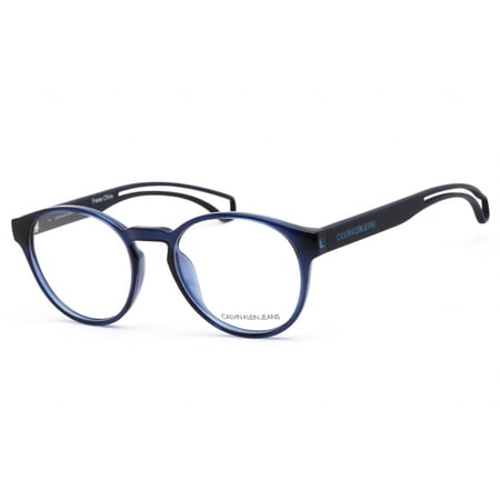 Calvin Klein CK19508-405 Unisex Crystal Navy Round Acetate Frame 50mm Lens Optical Eyeglasses