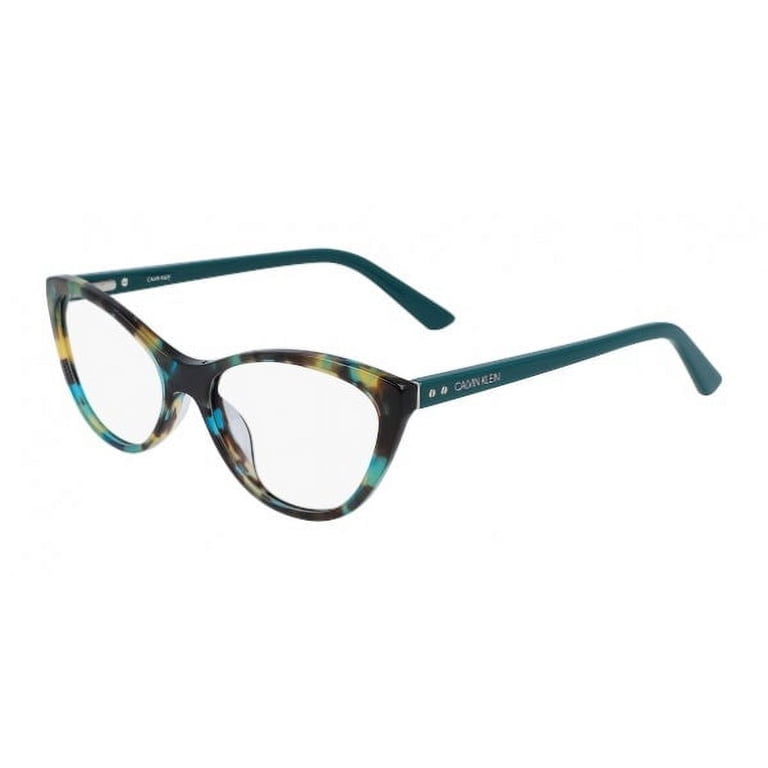 Calvin Klein J Tortoise Cat-Eye Sunglasses w/ Gray Lenses and Teal Logo Temples Calvin Klein Blue Gradient Cat Eye Ladies Sunglasses  main image 4