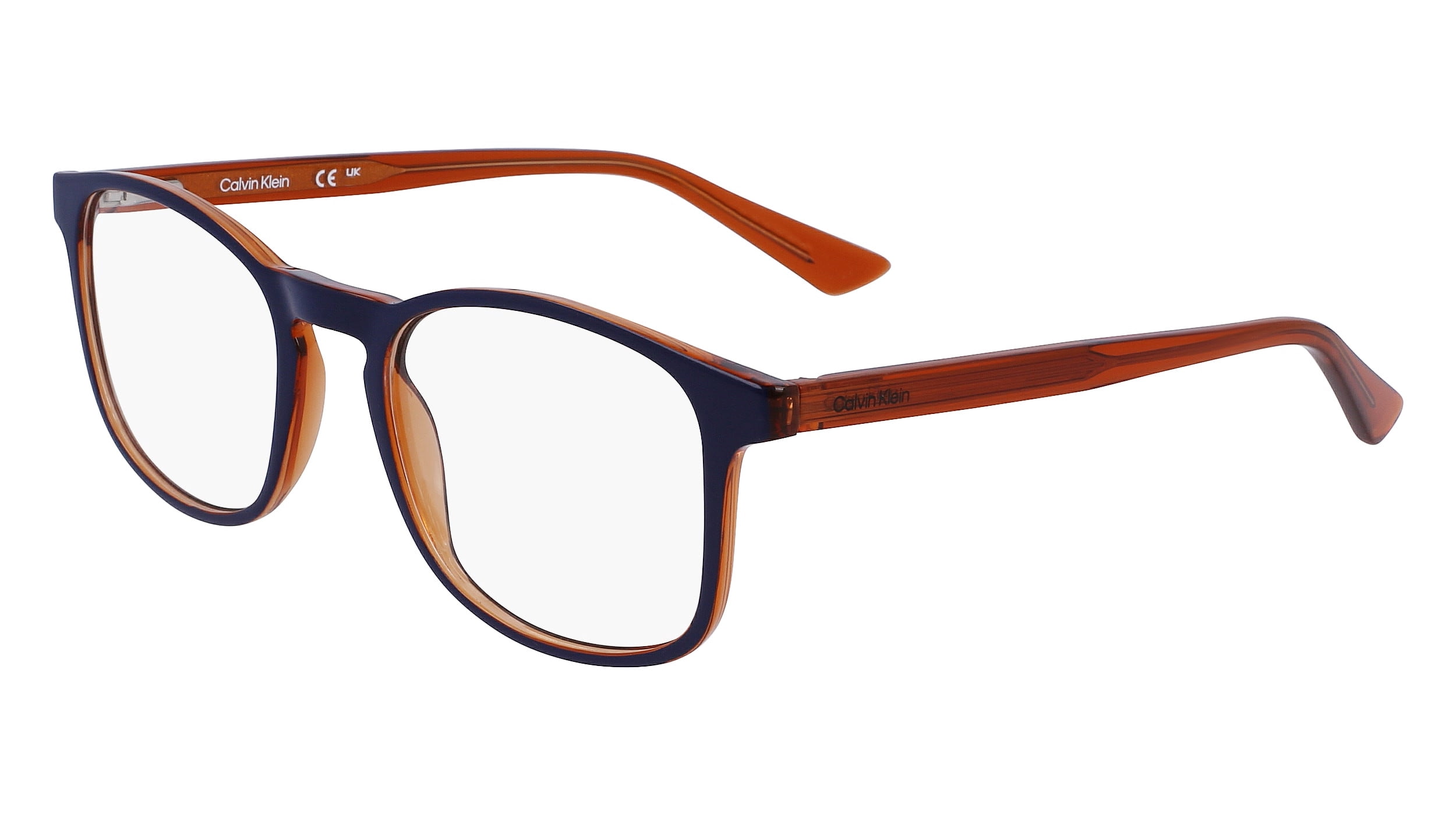 Calvin Klein CK21124 438 Eyeglasses Blue/Gold 49mm Cat Eye Frame CK21124 Eyeglasses Frames by cK Calvin Klein main image 2