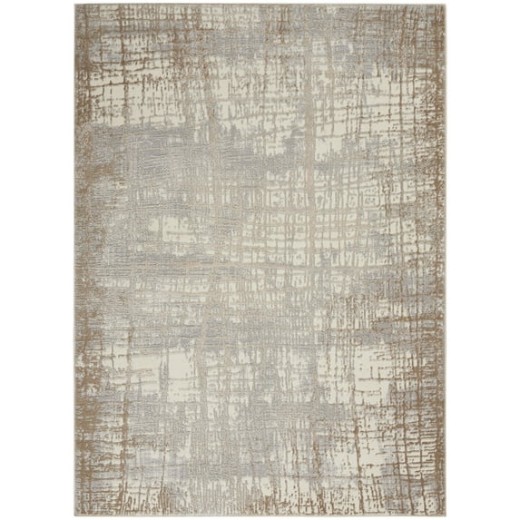 Calvin Klein CK950 Rush Area Rug, 6' x 9', Ivory/Taupe, Rectangle