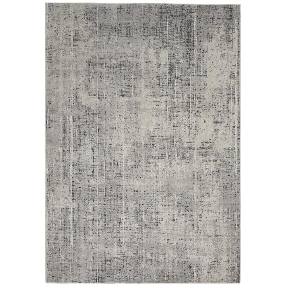 Abstract Vapor Gray 5' x 7' Handmade Viscose Area Rug
