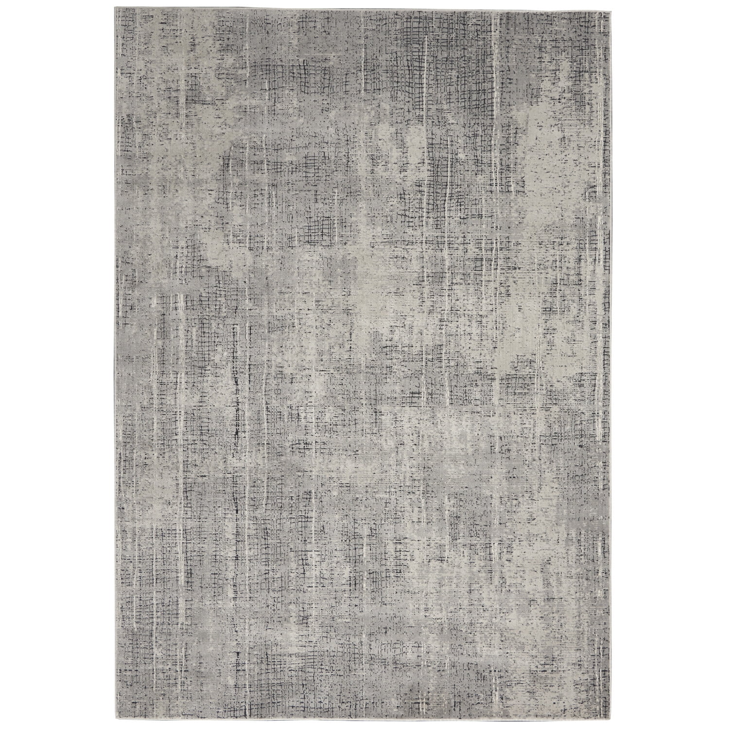 Abstract Vapor Gray 5' x 7' Handmade Viscose Area Rug