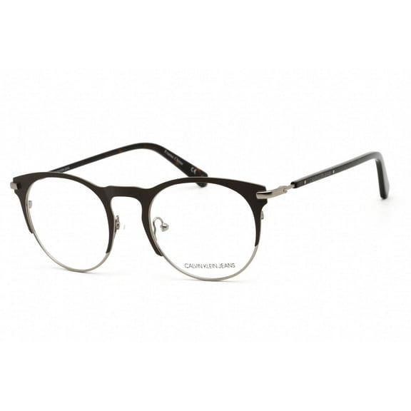 Calvin Klein CKJ19313-201 Men Brown Havana Metal Round Frame 49mm Lens Optical Eyeglasses