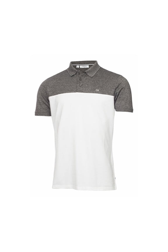 COLOUR BLOCK POLO SHIRT Charcoal/White - 3XL