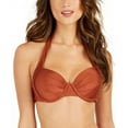 thumbnail image 1 of Calvin Klein COPPER SHIMMER Pleated Convertible Underwire Bikini Top, US X-Small, 1 of 2