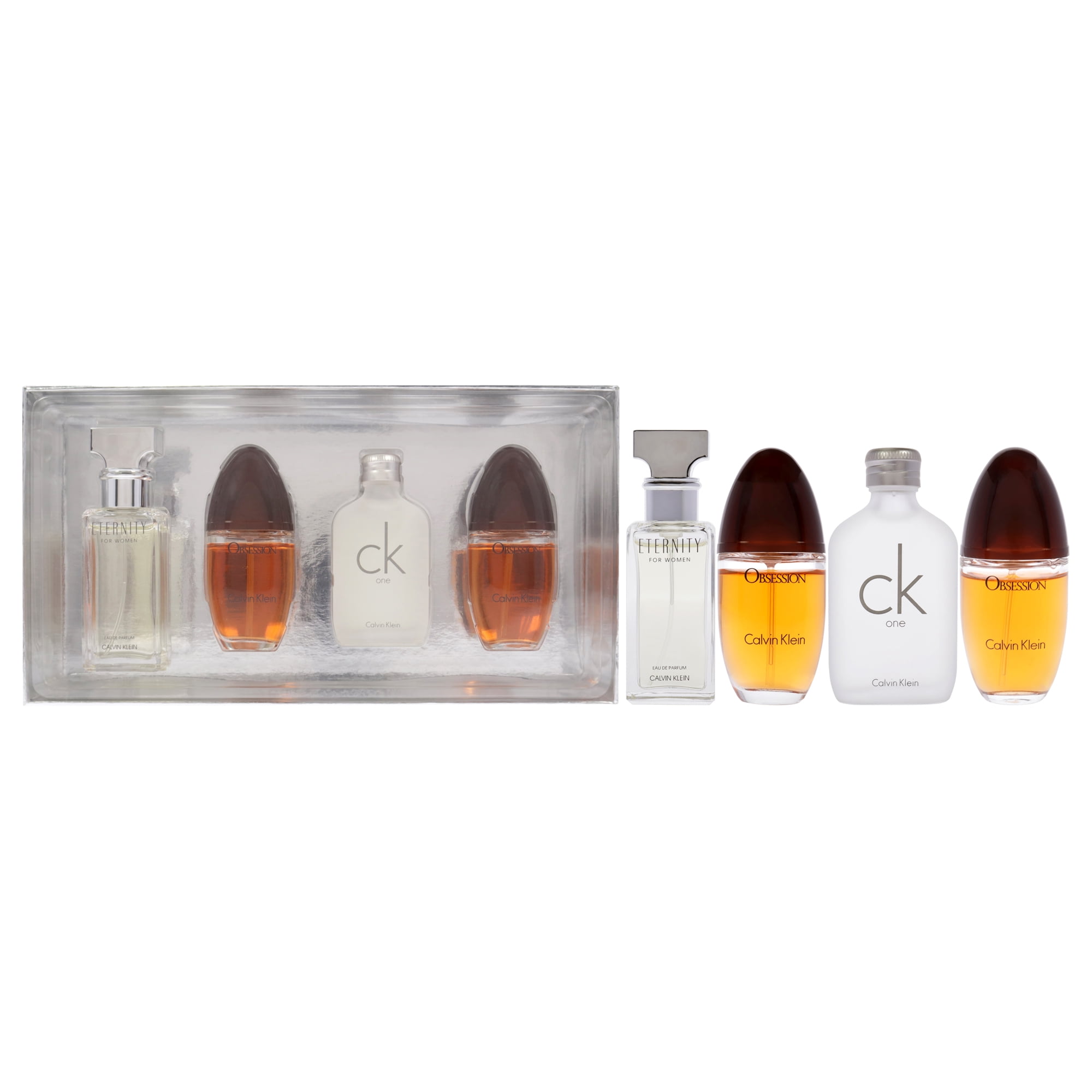 Calvin Klein Calvin Klein Variety , 4 Pc Mini Gift Set 2 x 0.5oz Obsession  EDP Spray, 0.5oz Eternity EDP Spray, 0.5oz CK One EDT Splash 