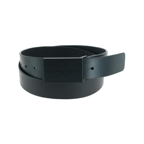 Calvin Klein Casual Leather Plaque Buckle Belt (Men)