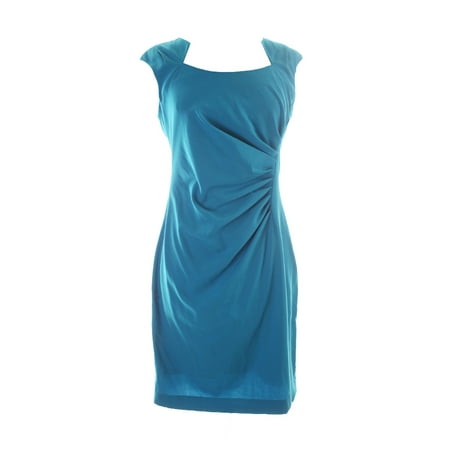 Calvin Klein Cerulean Cap-Sleeve Cutout-Neckline Sheath Dress 4