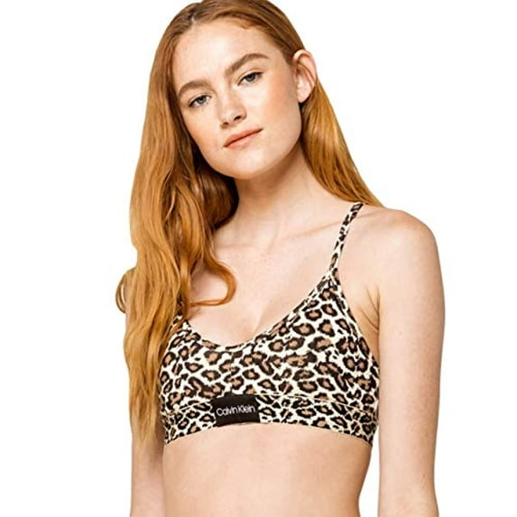 Calvin Klein Cheetah Print Animal Micro Unlined Bralette QF5672-273 XS