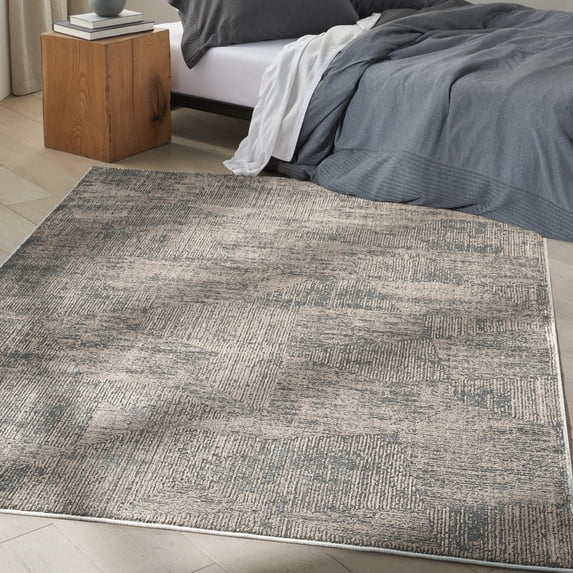 Calvin Klein Ck024 Irradiant Abstract Black Ivory 5'3" x 7'3" Area Rug, (5x7)