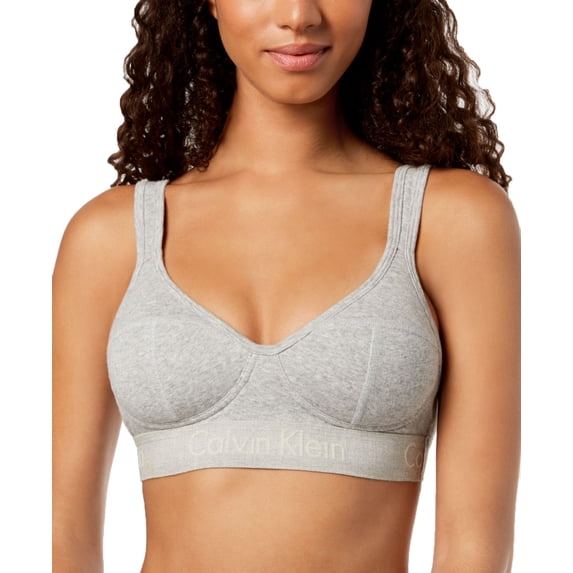 Calvin Klein Cotton Body Lightly Lined Bralette QF5294 (Gray, S)