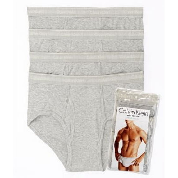 Calvin Klein Men's Underwear Cotton Classics 4 Pack Briefs, Heather Grey, Small