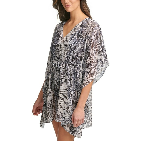 Calvin Klein Womens Cover Up Sheer Swim Short Sleeve Lightweight S/M New Nwt