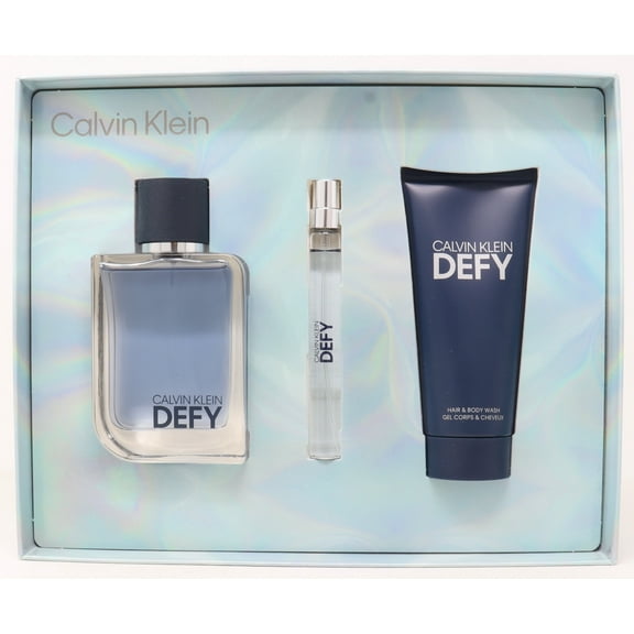Ck Defy 3 Pc Set Eau De Toilette Spray 3.4, Spray 0.33, Sg 3.4 Oz by Calvin Klein for Men