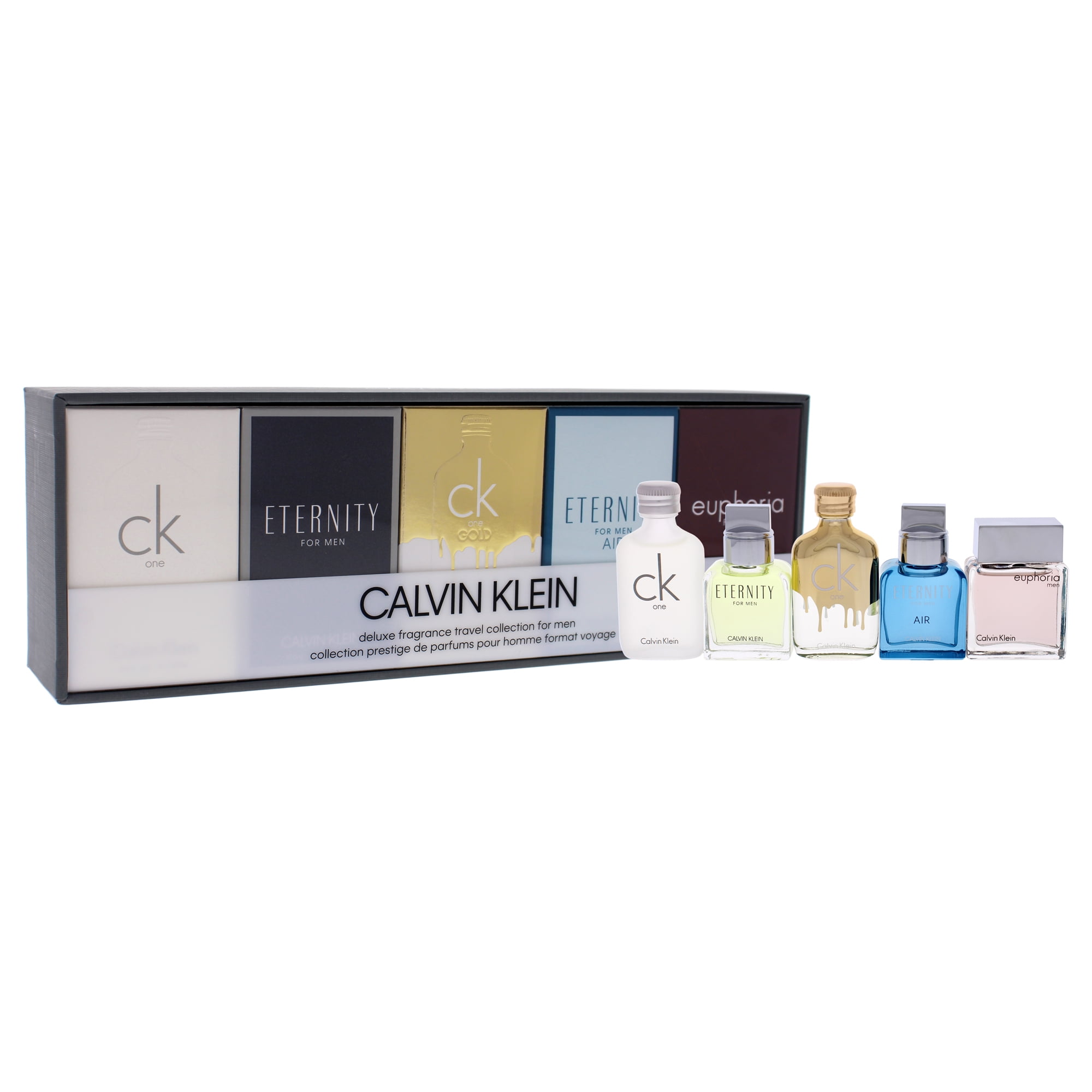 Calvin Klein Deluxe Fragrance Travel Collection by Calvin Klein for Men - 5  Pc Mini Gift Set 5 x 0.3