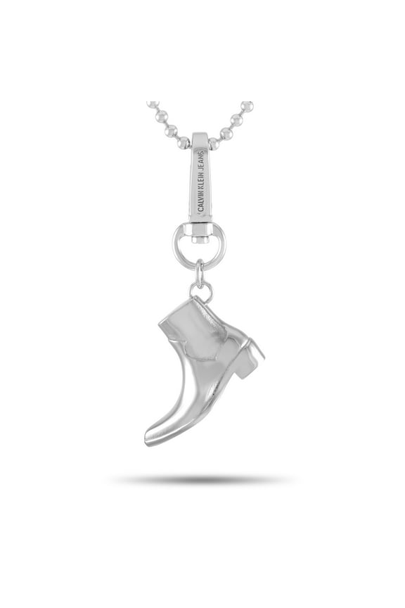 Downtown Stainless Steel Western Boot Pendant Necklace