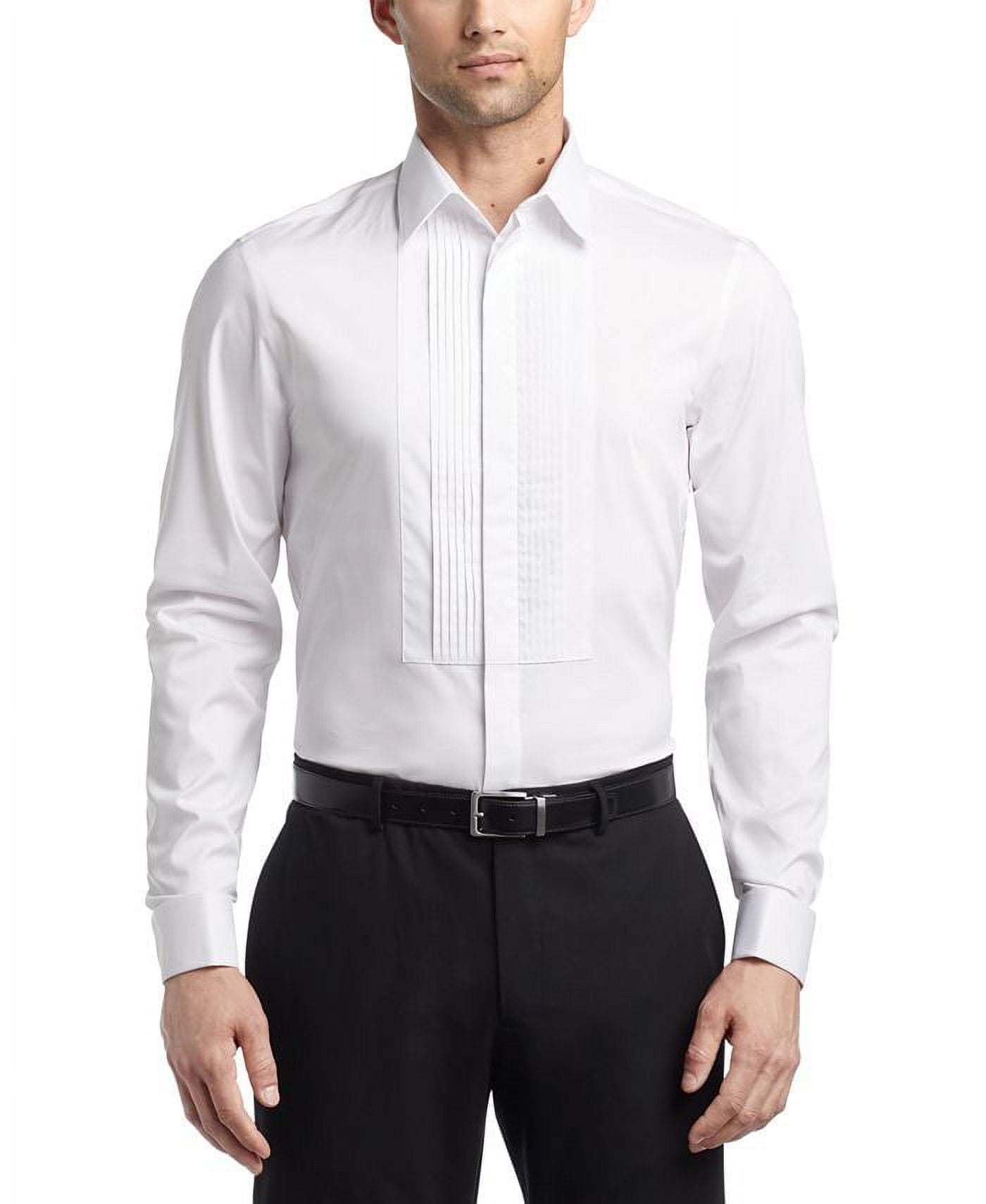 Calvin Klein Dress Shirt Mens 17-17.5 36/37 White Infinite Sustainable Reg-Fit