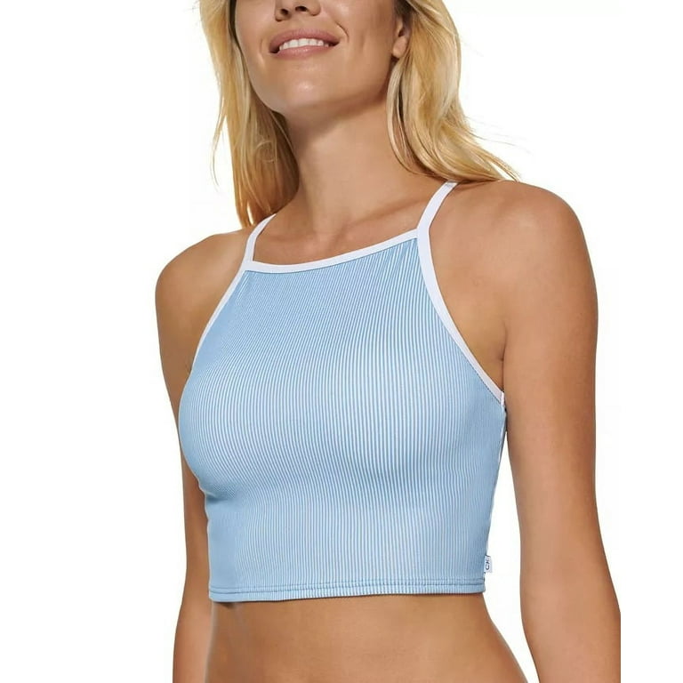 Calvin Klein EARL BLUE Bound Longline Racerback Bikini Swim Calvin Klein EARL BLUE Bound Longline Racerback Bikini Swim