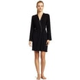 thumbnail image 1 of Calvin Klein S2454 Womens Essentials With Satin Short Robe, Black, X-Small/Small, 1 of 3