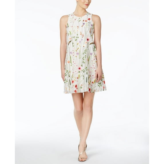 Calvin Klein Floral Embroidered Trapeze Dress Multi 2