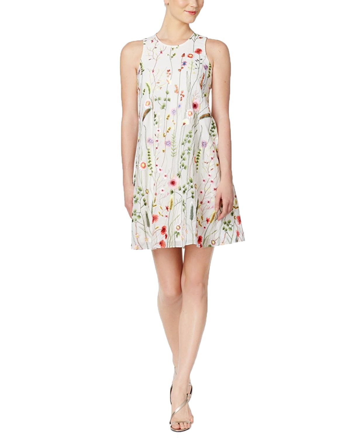 Calvin klein clearance floral embroidered dress