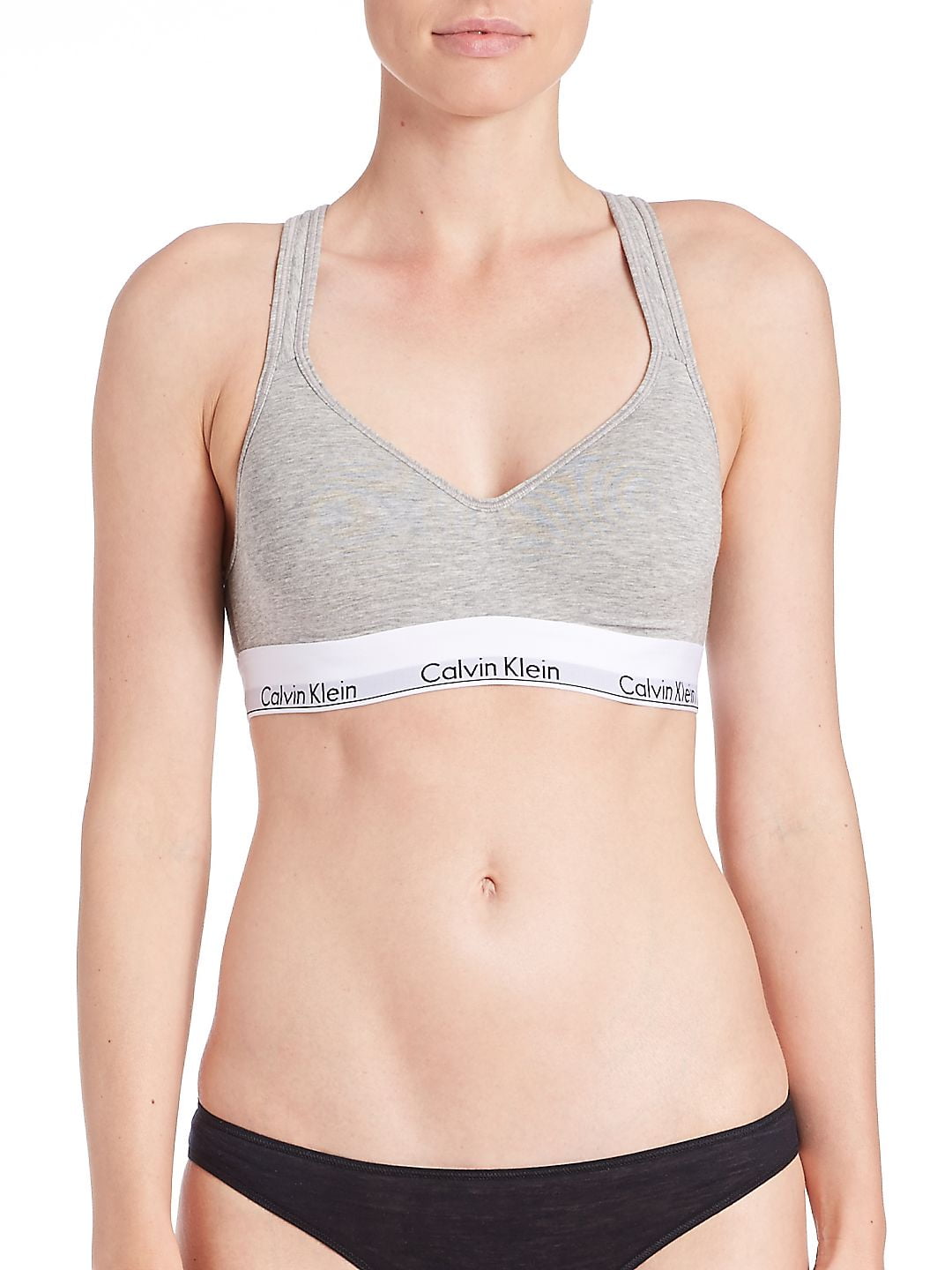 Calvin Klein Modern Cotton Padded Bralette QF1654 Color Heather Gray Size LARGE Walmart Business Supplies