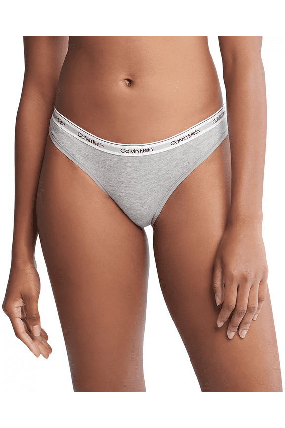 GREY HEATHER Modern Logo Bikini Panty, US X-Large