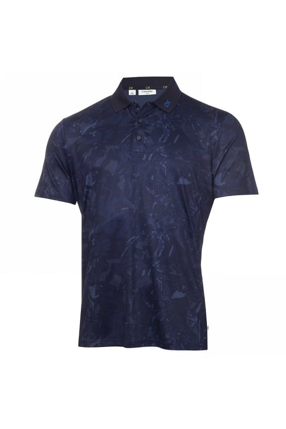GRUNGE PRINT POLO - NAVY - XL