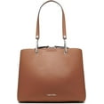 thumbnail image 1 of Calvin Klein Garnet Triple Compartment Tote - Leather Shoulder Bag - Caramel, 1 of 4